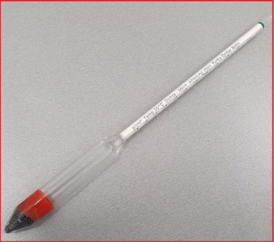 6660# Sűrűségmérő sűrített tejhez 1.000 - 1.240: 0.002 g/ml, kb.: 310 x 19 mm
